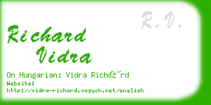 richard vidra business card